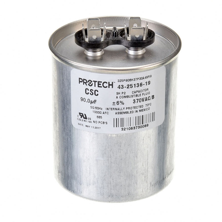 RuudParts.net: Ruud 43-25136-19 Capacitor - 90/370 Single Round